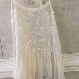 All white embroidered top from loft